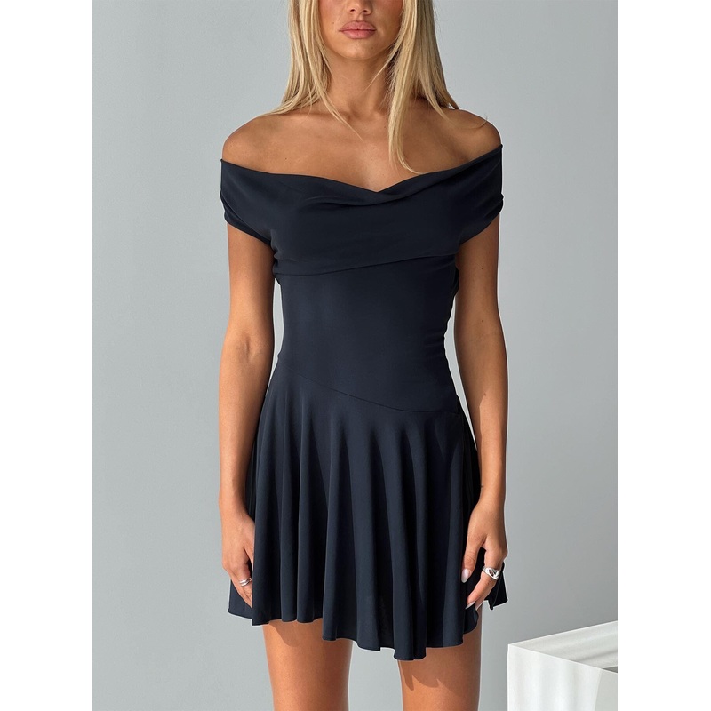 Body Heat Cowl Mini Dress Navy