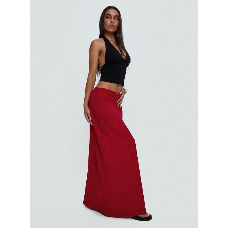 Devoted Maxi Skirt Red