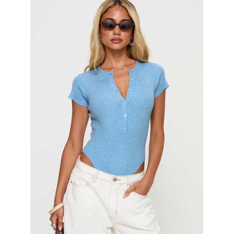 Kerra Short Sleeve Bodysuit Blue