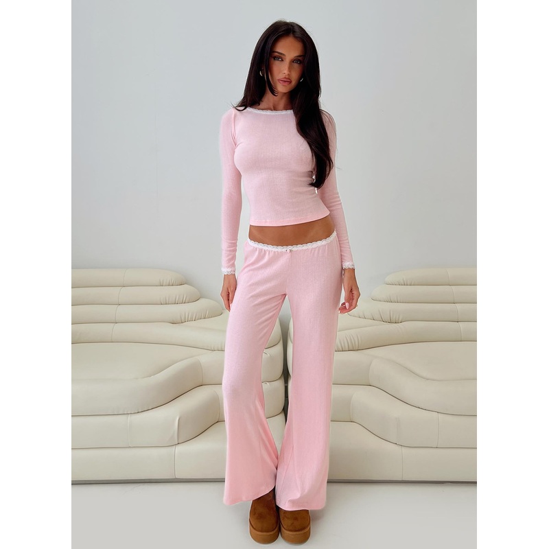 Whimsie Pointelle Sleep Pants Pink