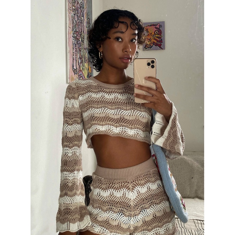 Leah Knit Set Beige Multi