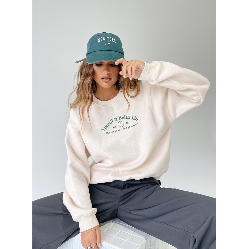MVP Oversized Crewneck Sweatshirt Cream