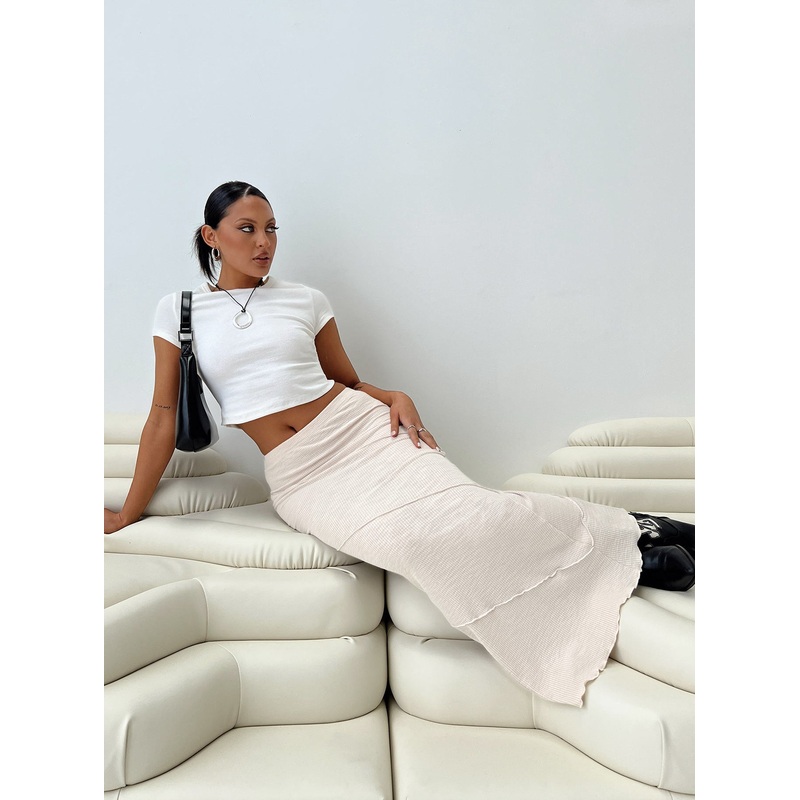 Oscar Maxi Skirt Beige
