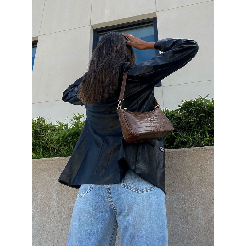 Peta & Jain Piper Bag Chocolate Croc