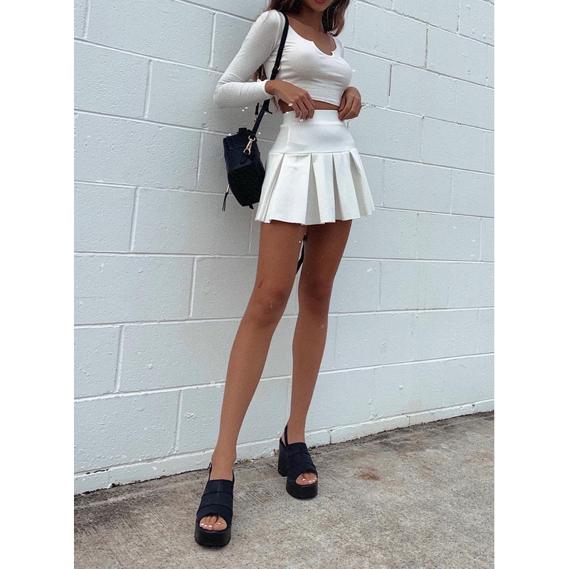 Rescue Me Pleat Mini Skirt