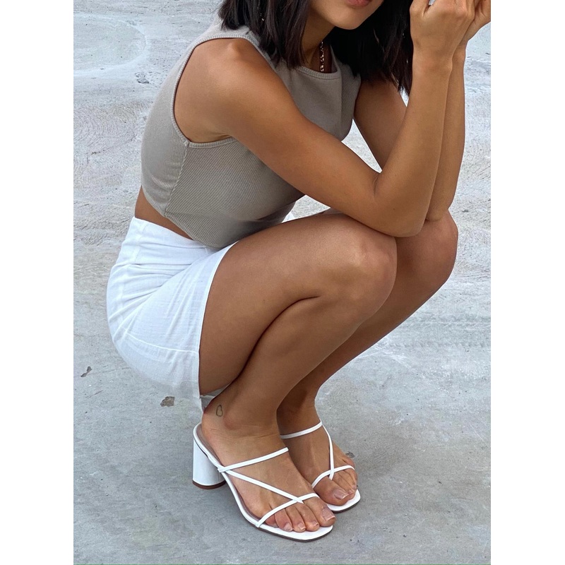 The Becka Heels White