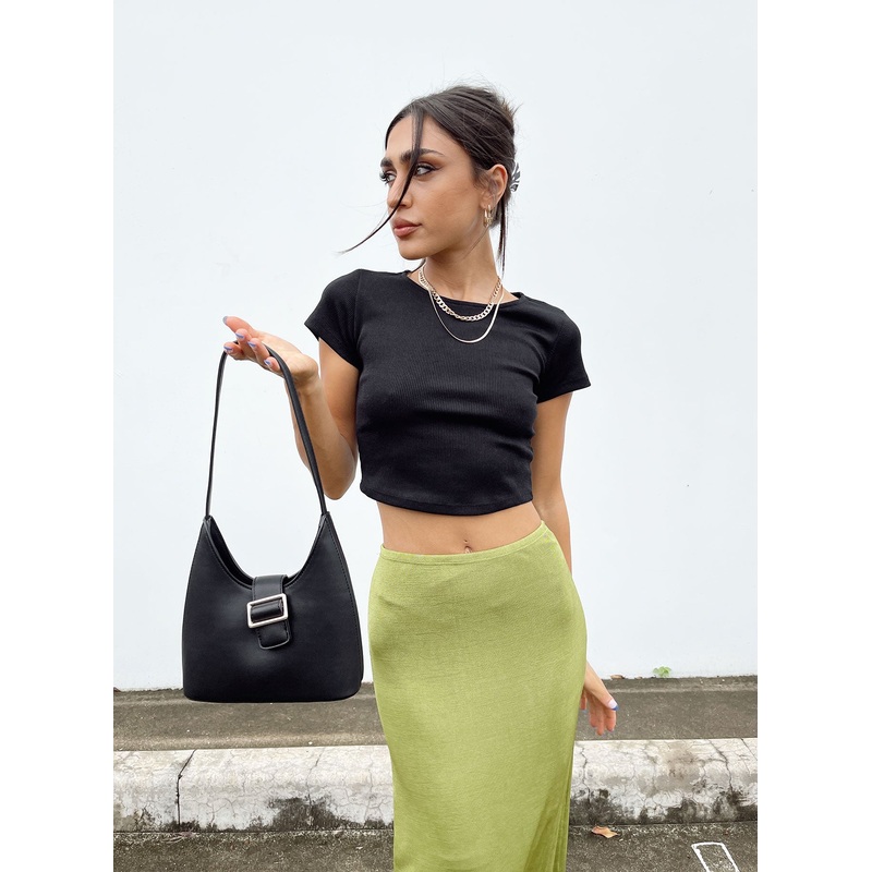 The Classic Cropped Tee Black