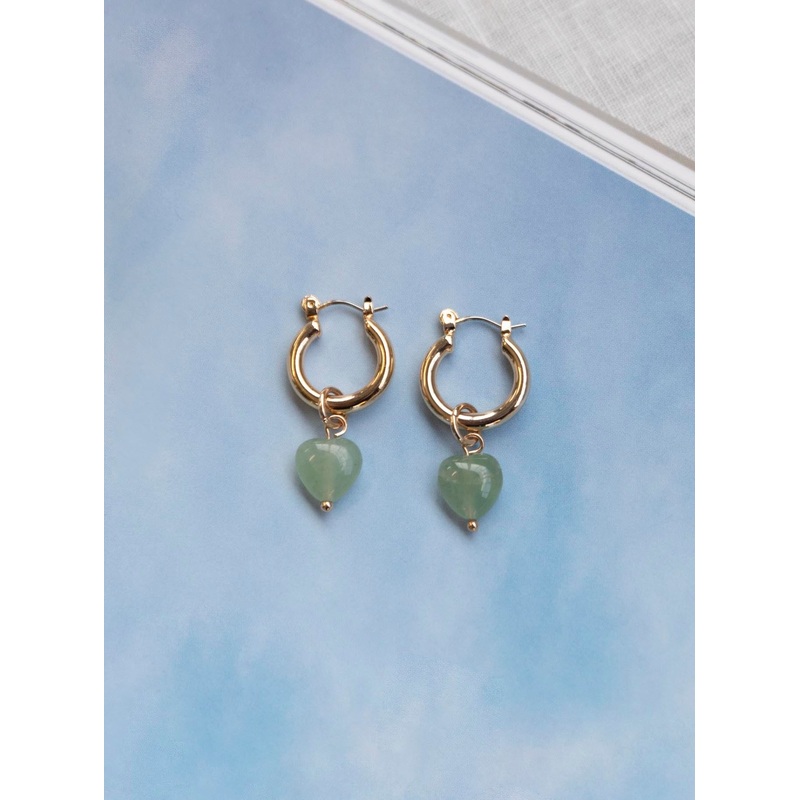 Breaking Hearts Earrings Green