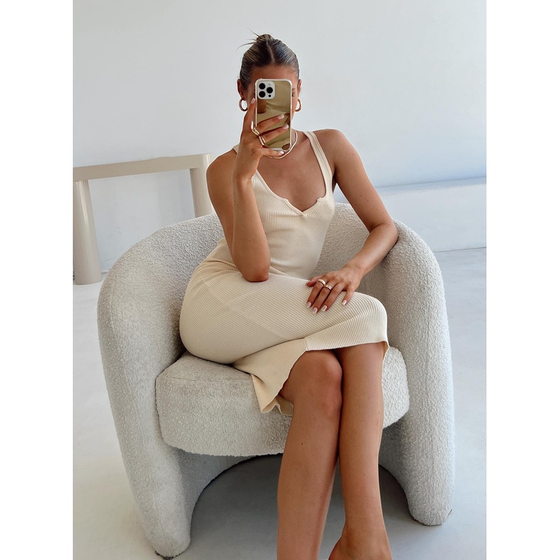 Ingrid Midi Dress Beige