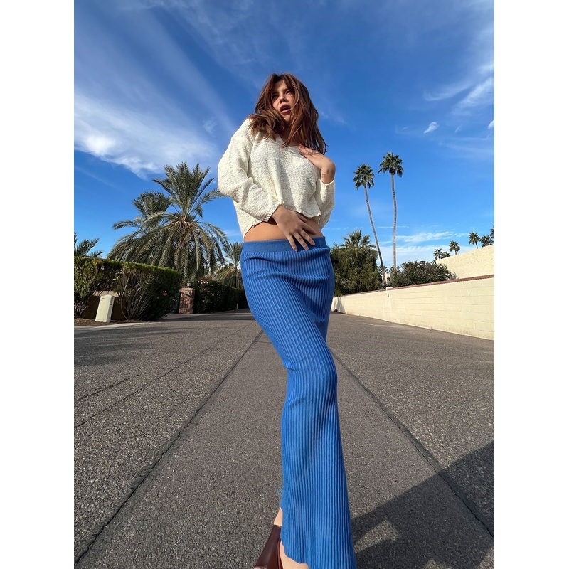 Tanna Midi Skirt Midnight Blue