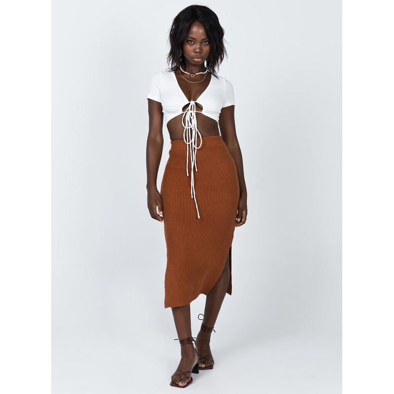Zanna Midi Skirt Brown