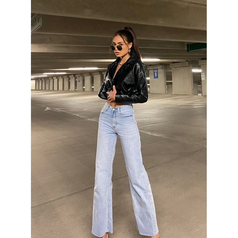 Cece Hammer Wide Leg Jeans Vintage Blue Denim