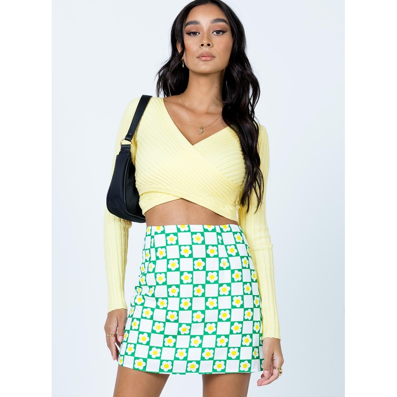 Selby Floral Mini Skirt Green