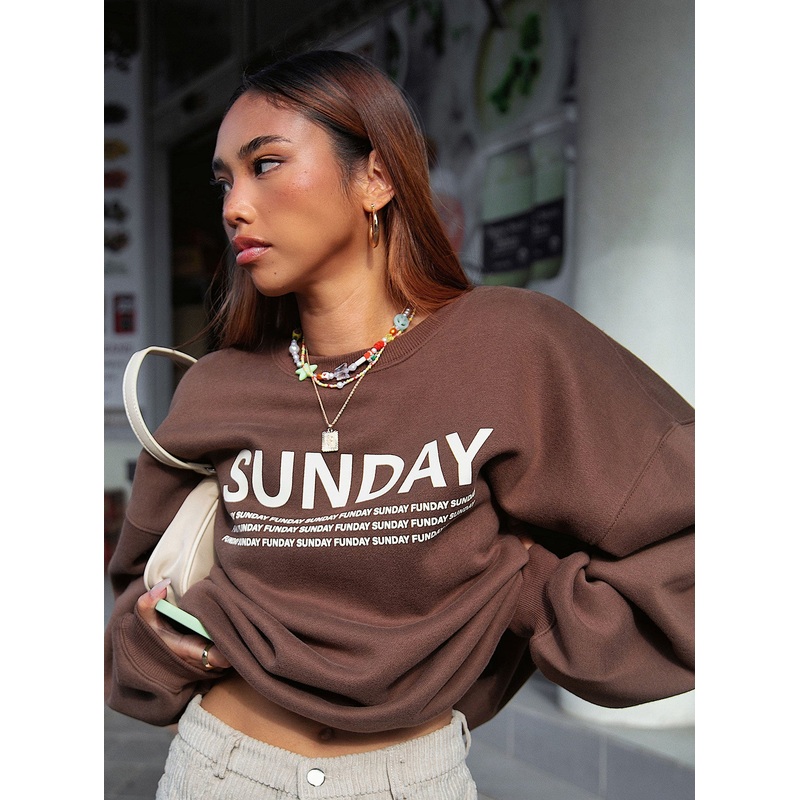 Sunday Funday Sweatshirt Brown