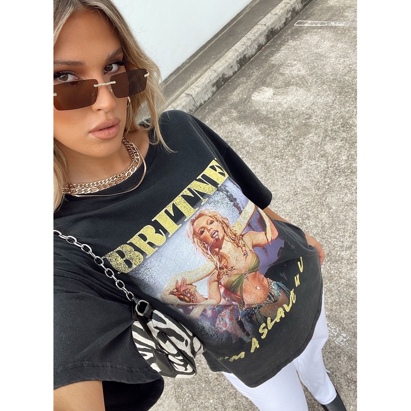 Britney Oversized Tee Black