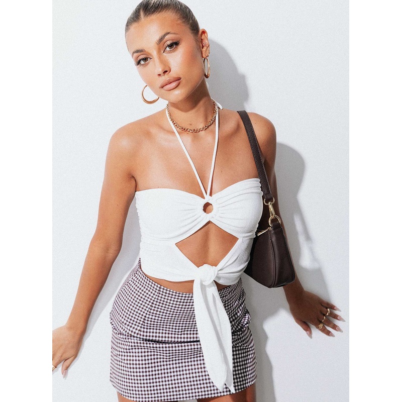 Loriella Ring Detail Crop Top White
