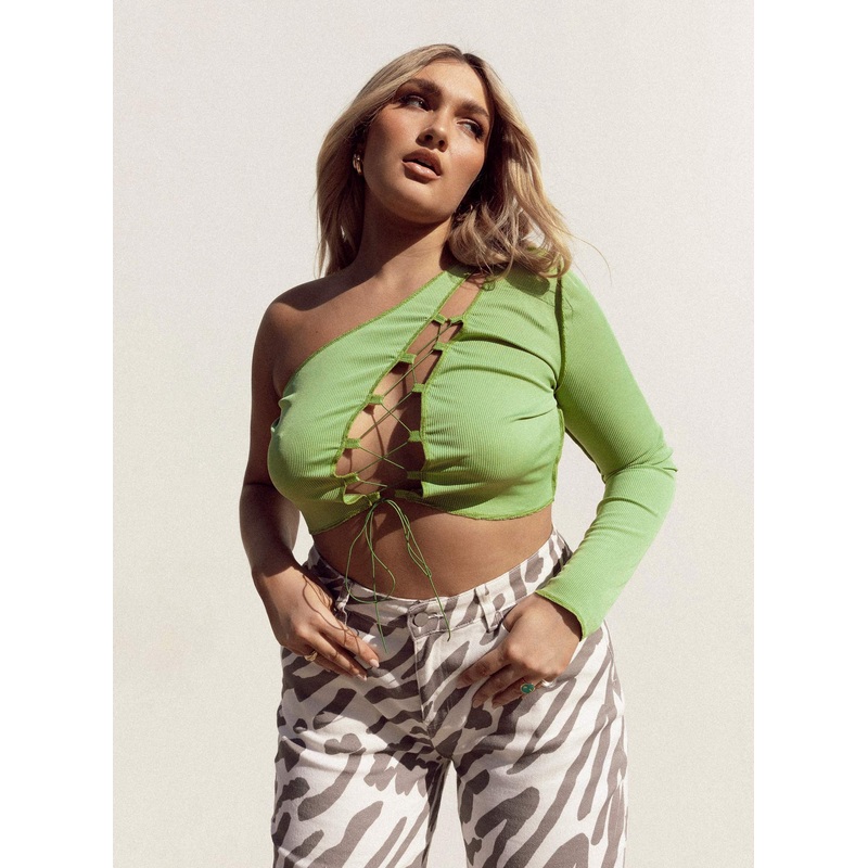 Luciana One Sleeve Top Green