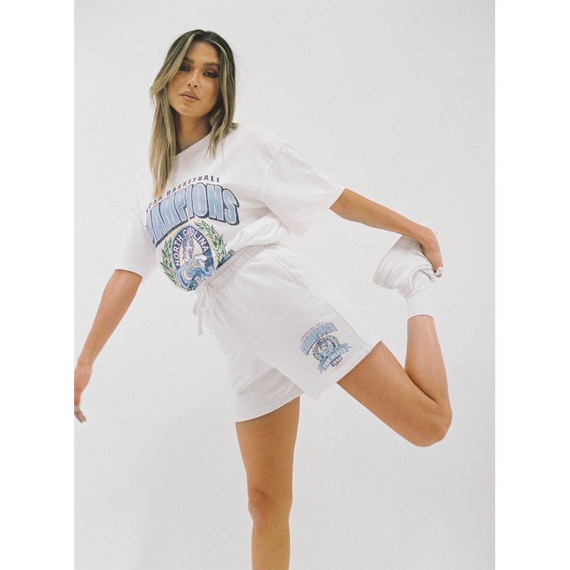 NCAA Coll Basketball Champs Shorts Unc White