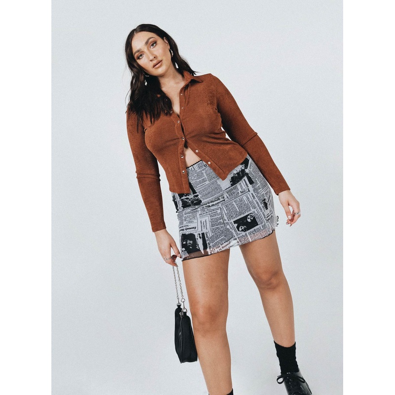 Elody Long Sleeve Top Brown