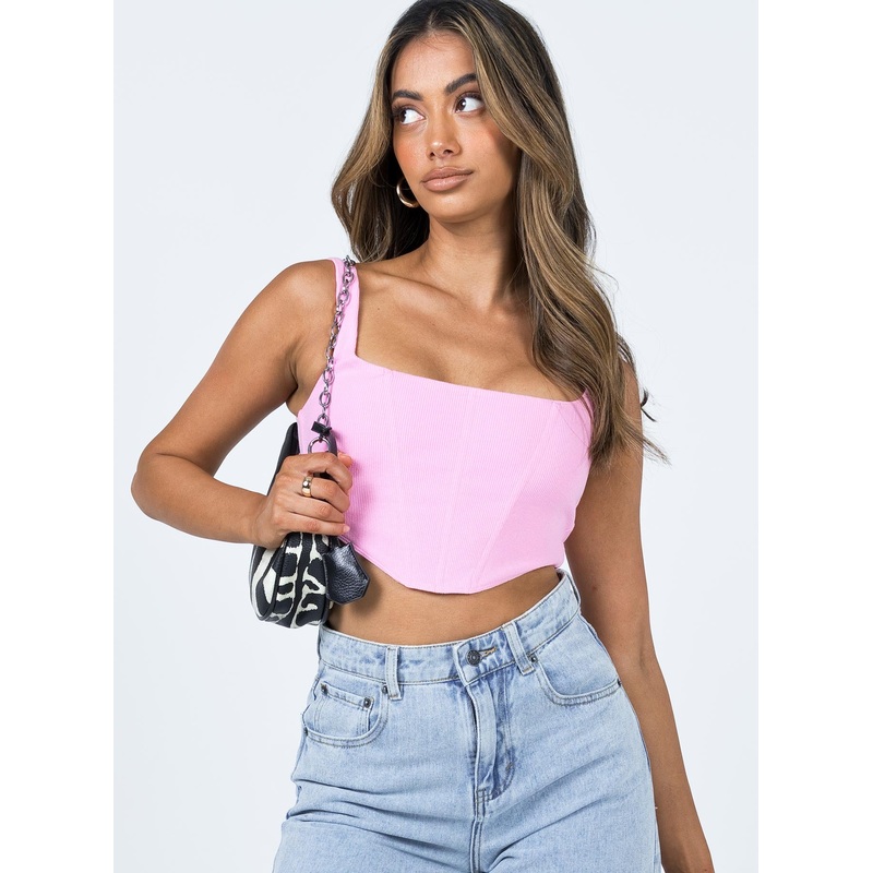 Kaeshia Rib Bustier Pink