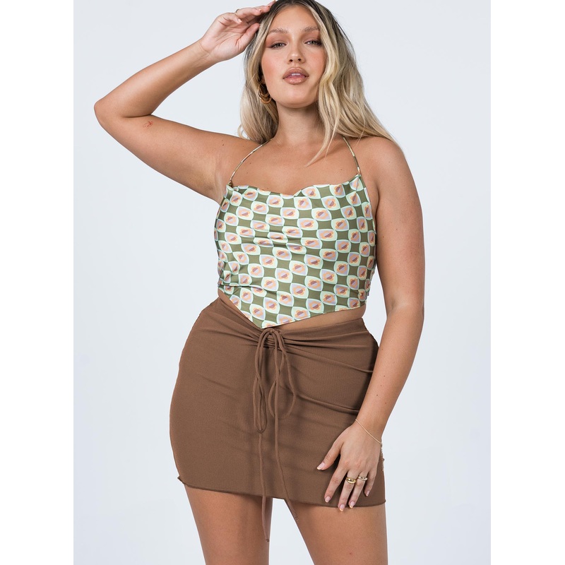 Leandra Mini Skirt Brown