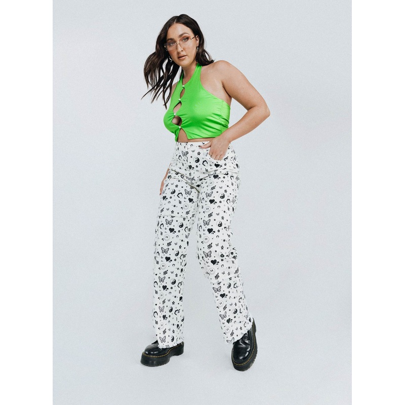 Love Me Not Denim Jeans White