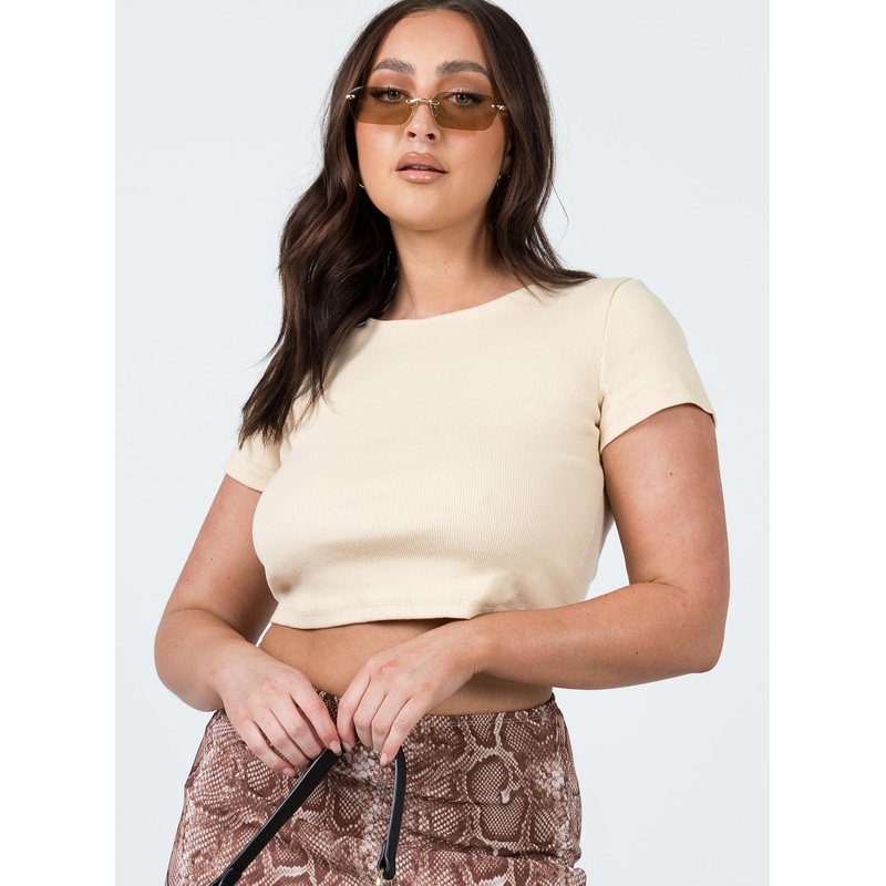 Organic Classic Crop Tee Cream