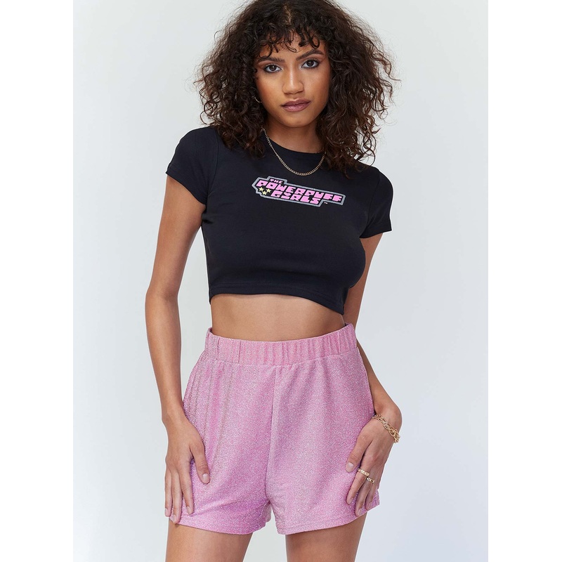 Sarah Lurex Shorts Pink