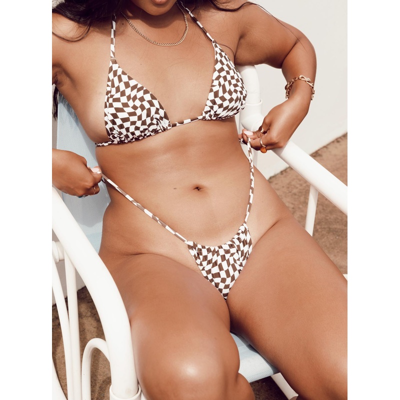 Cali Bikini Bottoms Brown / White