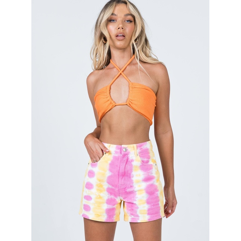 Dallas Tie Dye Denim Shorts Pink
