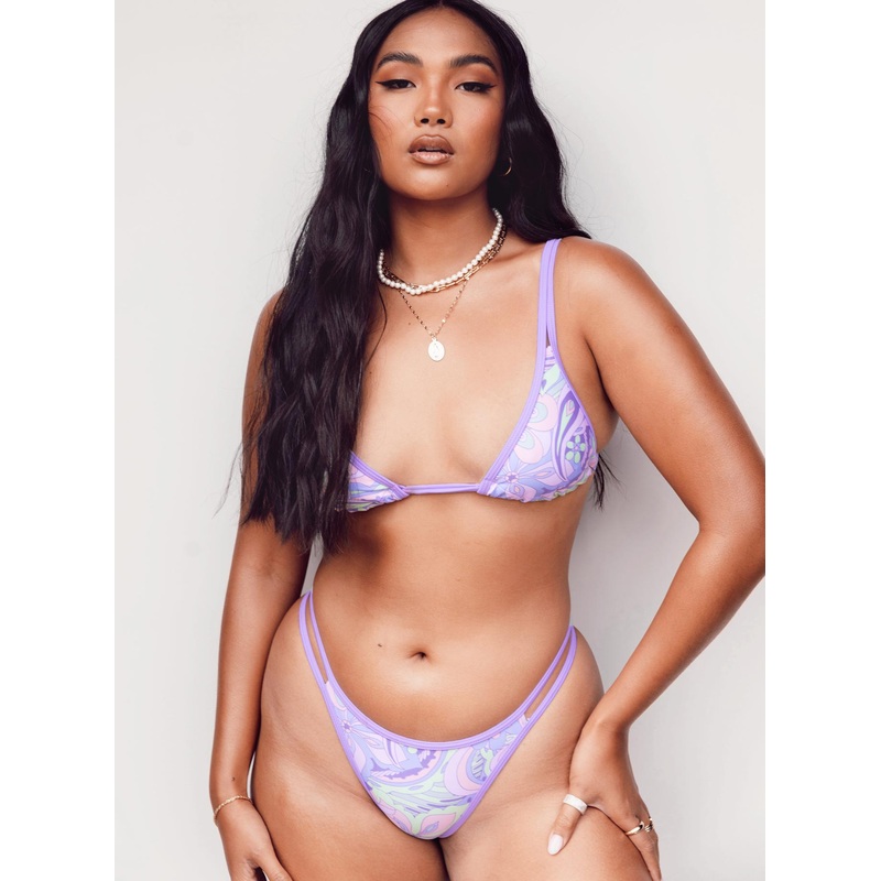 Hailey Bikini Top Purple Multi