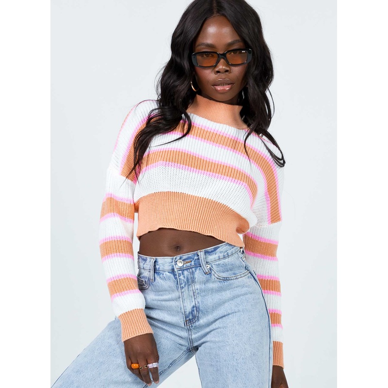 Mock Neck Sweater Orange