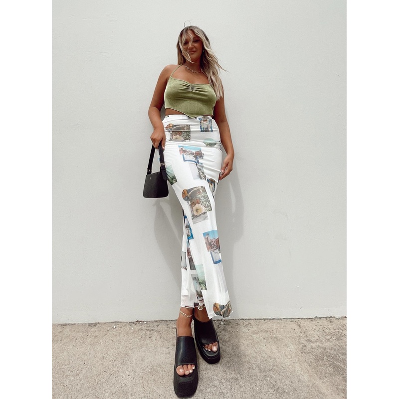 Through My Eyes Maxi Skirt White