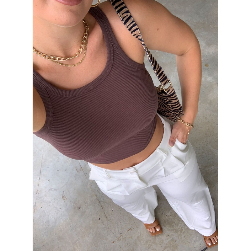 Wild Eyes Tank Top Brown