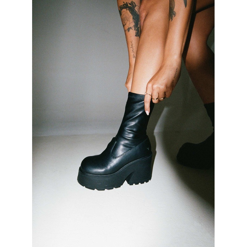Windsor Smith Found Black Stretch Sock Boots