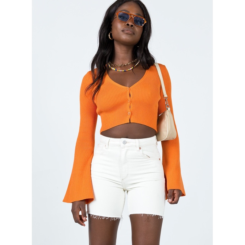 Abrand Claudia Cut Off Shorts Stone White