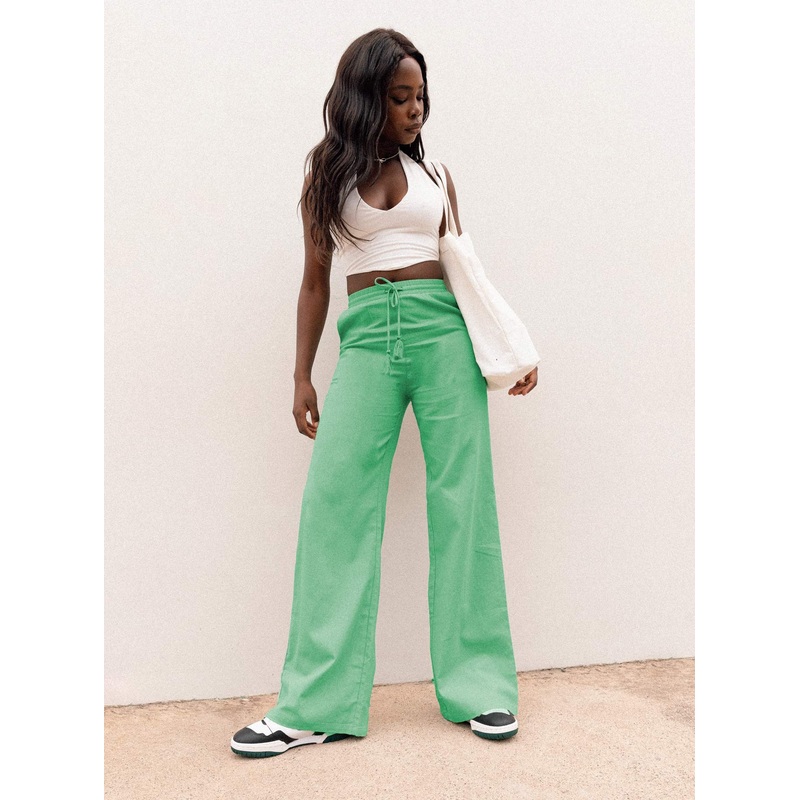 Aubrie Wide Leg Pants Green