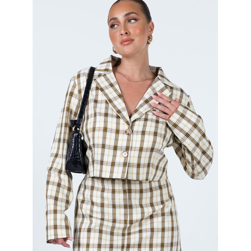 Aviary Cropped Blazer Beige
