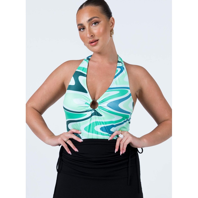 Briana Bodysuit Green Multi