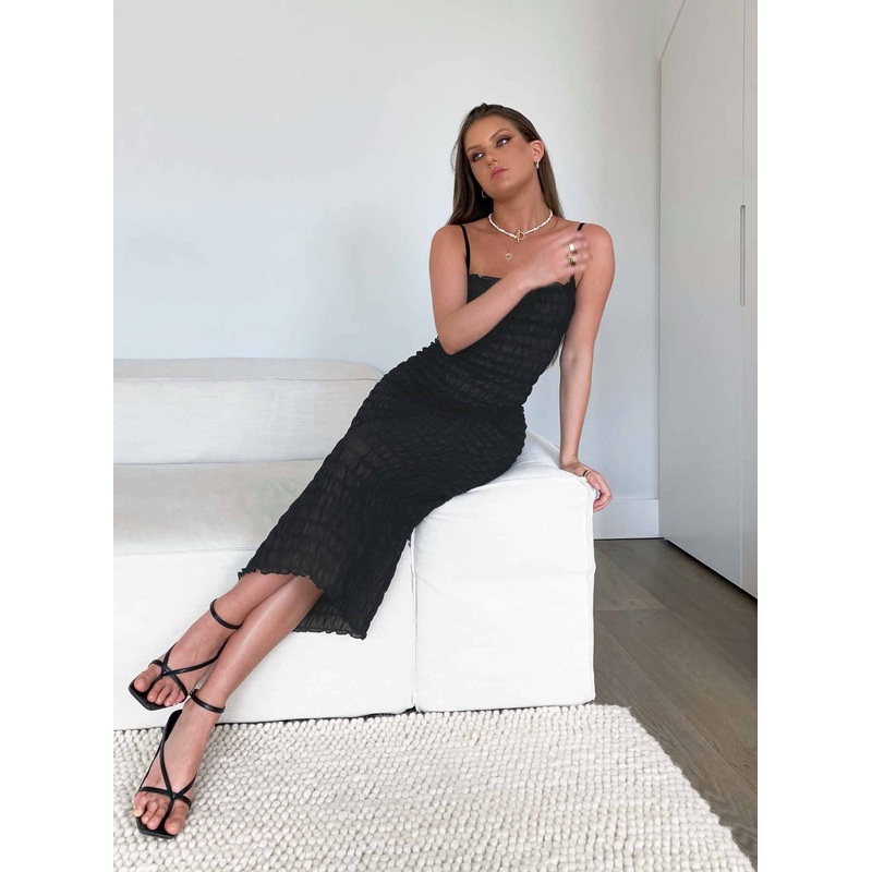 Charmed Midi Dress Black