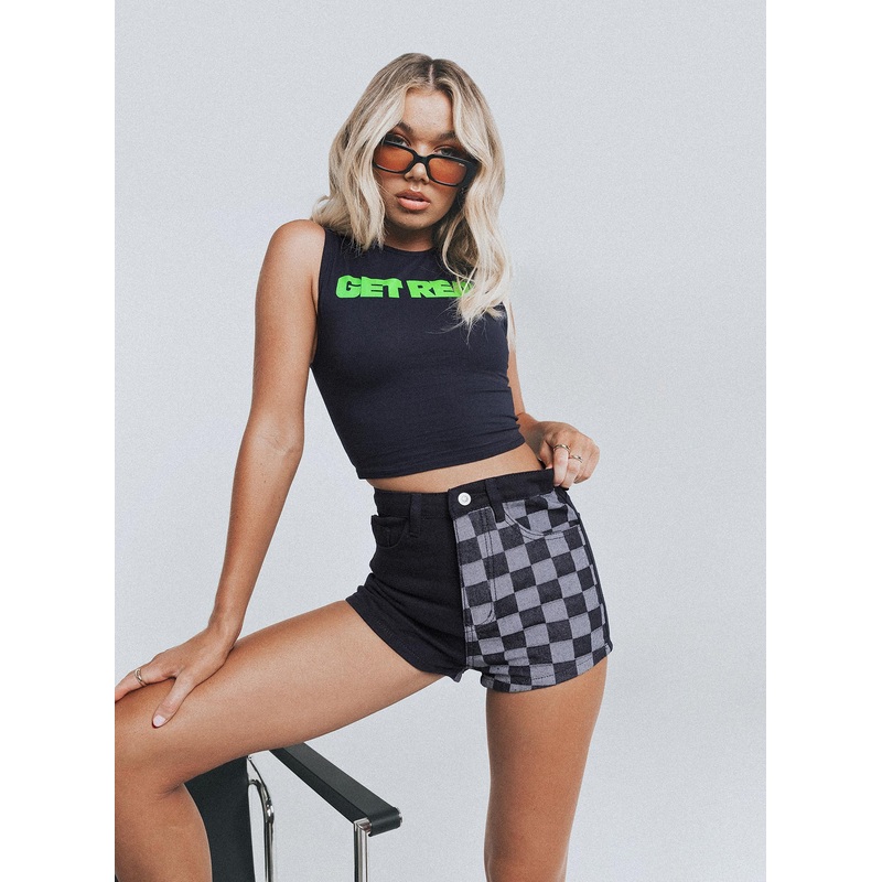 Ciana Denim Shorts Black