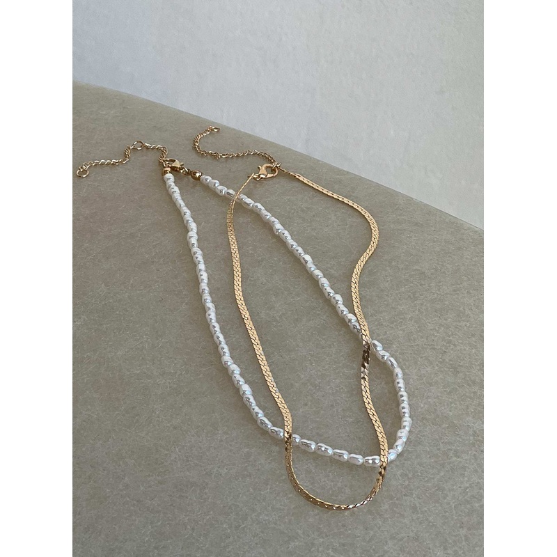 In The Zone Necklace Set Gold / White