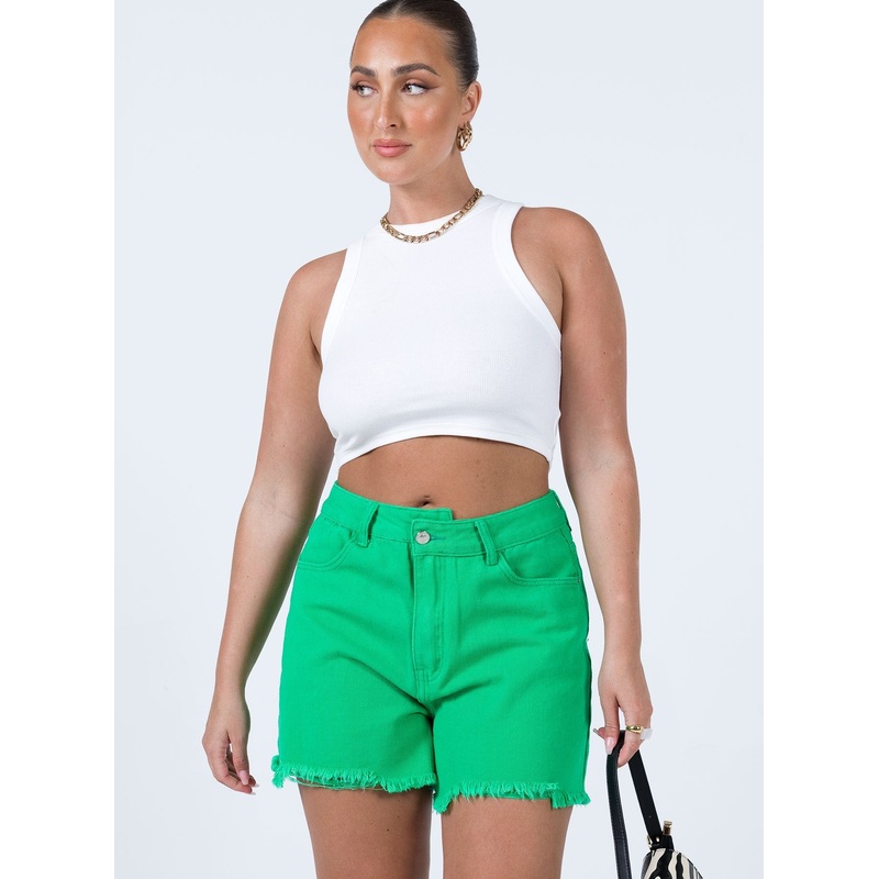 Kathleen Denim Shorts Green