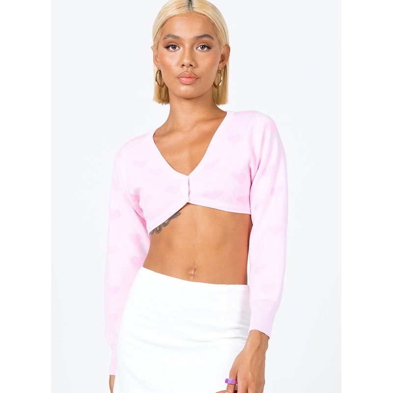 Love Galore Cropped Cardigan Pink