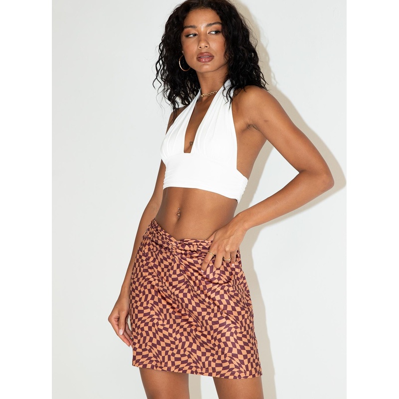 Meredith Swirl Wrap Mini Skirt