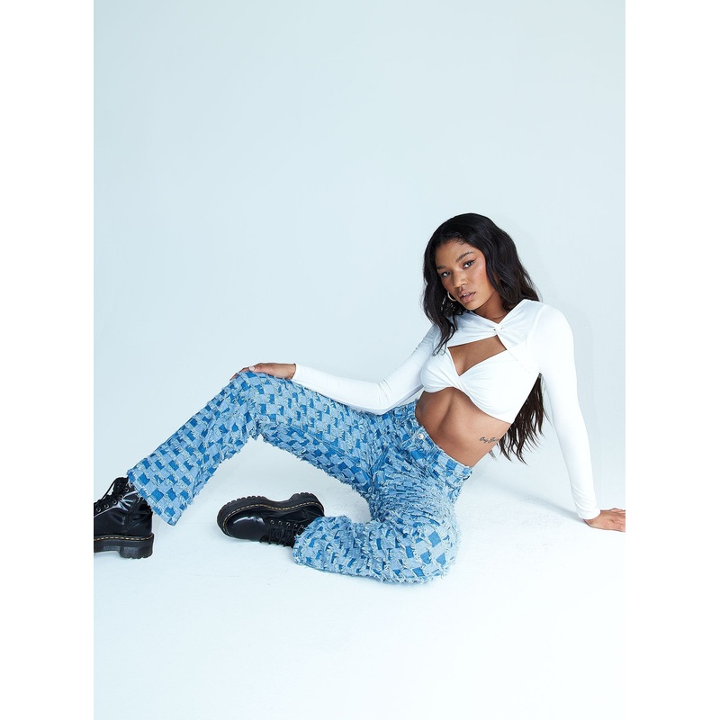 Michigan Lillie Wide Leg Denim Jeans