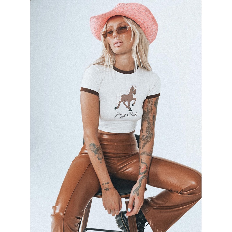 Motel Ringer Tee Pony Club Off White