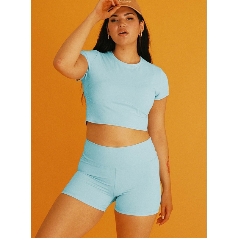 Playoffs Crop Top Blue