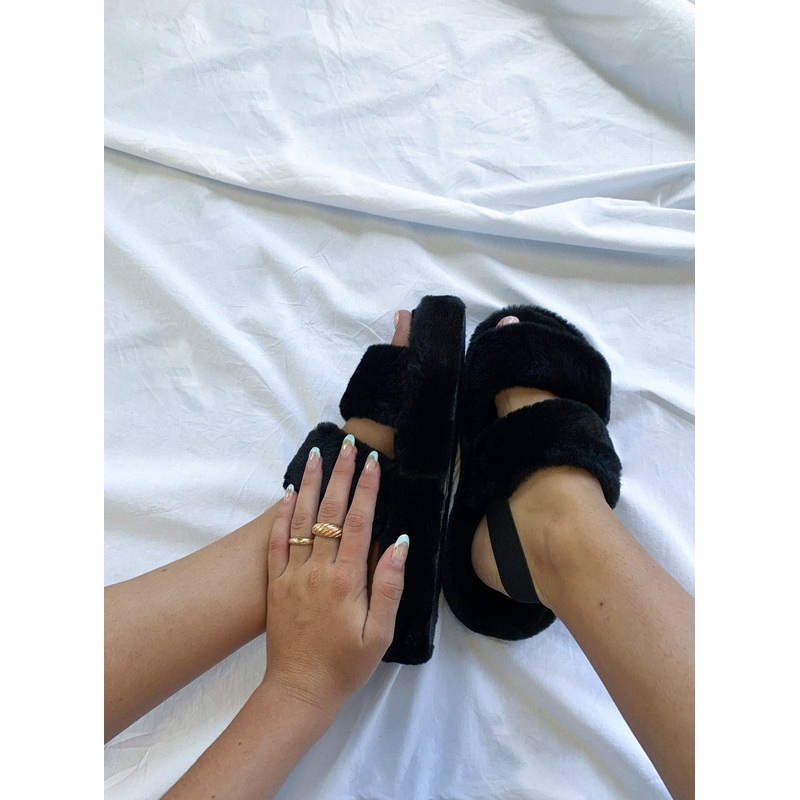Stripe Slipper Black