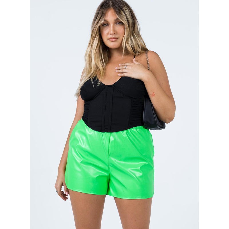 Triton PU Elastic Shorts Green